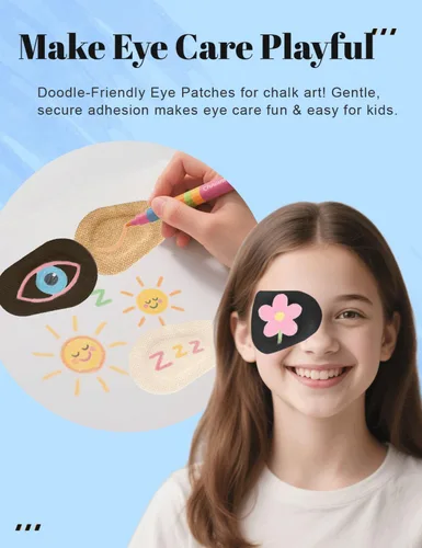 Miniatura 3 de 100 parches adhesivos para los ojos para niños, parche médico desechable transpirable para ambliopía ojo perezoso, vendajes adhesivos sin látex