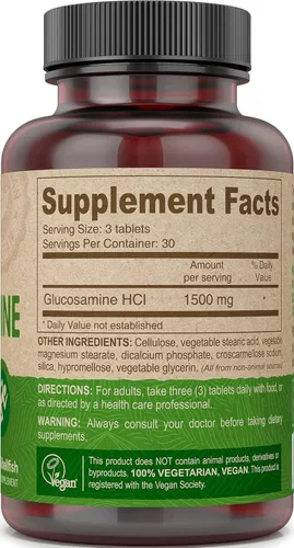 Miniatura 3 de DEVA Vitaminas veganas tabletas de glucosamina, botella de 90