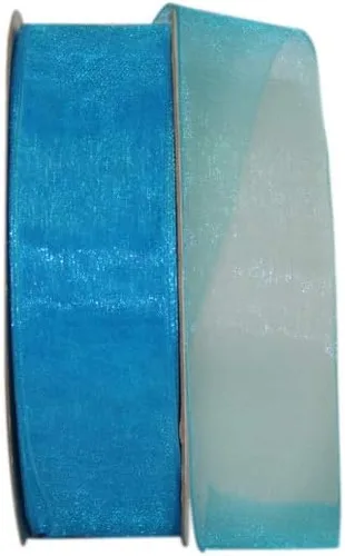 Miniatura 124 de Reliant Ribbon 25621-053-09C Cinta transparente de gasa, 1-1/2 pulgadas x 100 yardas, azul