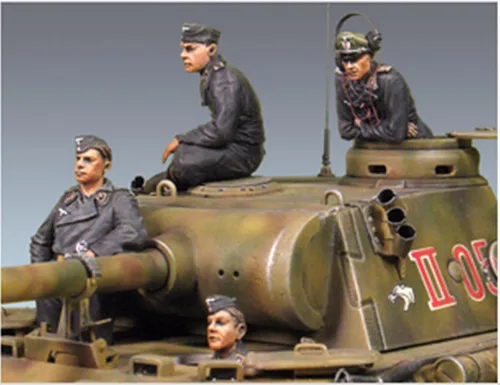 Risjc 1/35 Kit de modelo de resina soldado alemán de la Segunda Guerra Mundial (4 personas sin tanque) kit soldado sin montar y sin pintar ///12Y813