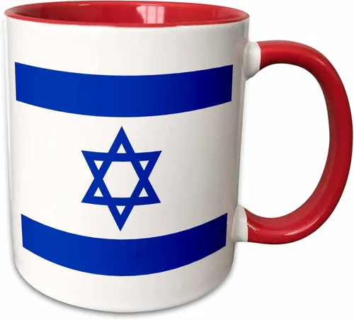 Miniatura 9 de 3dRose (mug_151420_4) Bandera israelí - Azul y blanco con estrella magen David - Estado judío de Israel - Judaísmo - Sionismo - Taza negra de dos