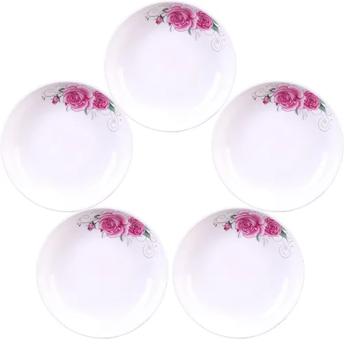 Miniatura 10 de Juego de 5 platos de cerámica con bonito diseño de gato, platos llanos grandes de porcelana para ensalada de postre de 7.28 pulgadas, platos