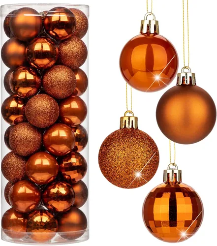 Miniatura 19 de Adornos de bolas de Navidad negras de 2.36 pulgadas, 25 piezas inastillables, set de adornos de Navidad, bolas de Halloween, adorno negro para árbol