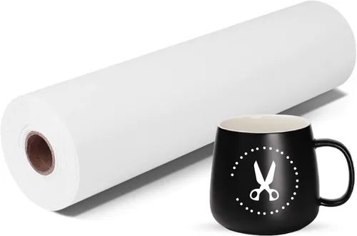 Prime Vinyl - Vinilo permanente adhesivo blanco brillante para todas las máquinas de corte, 12" x 55 pies, vinilo permanente para exteriores para