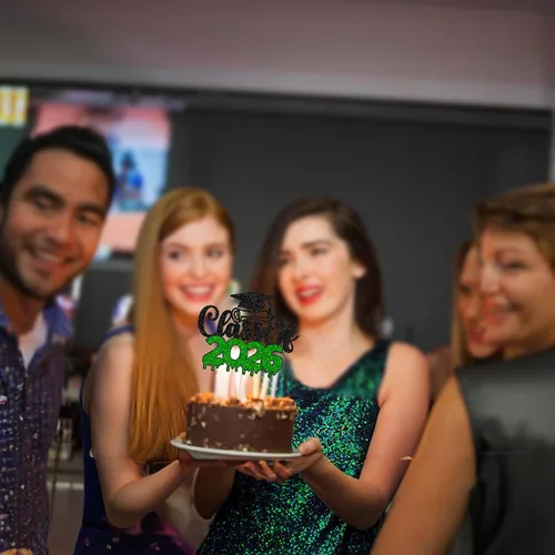 Miniatura 6 de 1 pieza de decoración de pastel de graduación 2023 con purpurina de felicitaciones 2023 para pastel de graduación 2023 temática de graduación