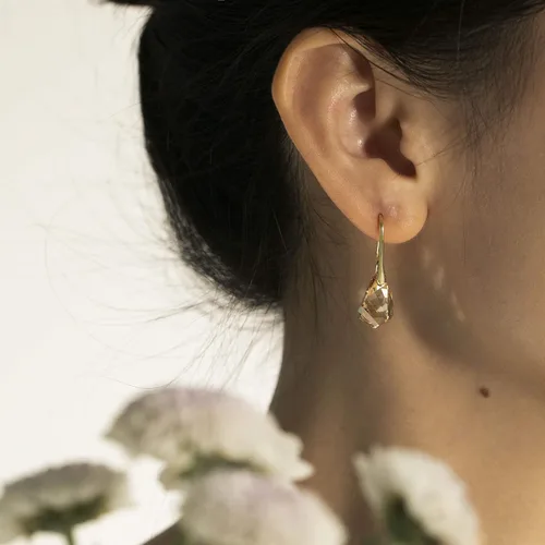 Miniatura 8 de Pendientes de lágrima de cristal de plata de ley S925, aretes colgantes chapados en oro para mujer