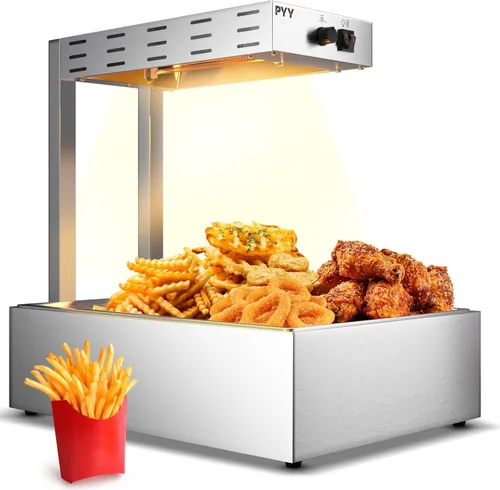 Miniatura 15 de PYY Calentador de papas fritas - Lámpara de calor comercial para calentar alimentos Luz de calentamiento de 122°F Estación de descarga de papas