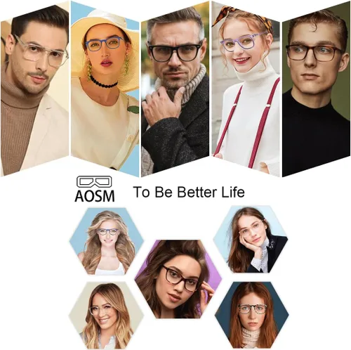 Miniatura 5 de AOSM Lentes de luz azul para hombres y mujeres, gafas de juego antirreflejos, protección UV400, bloqueo de luz azul para aliviar la fatiga ocular