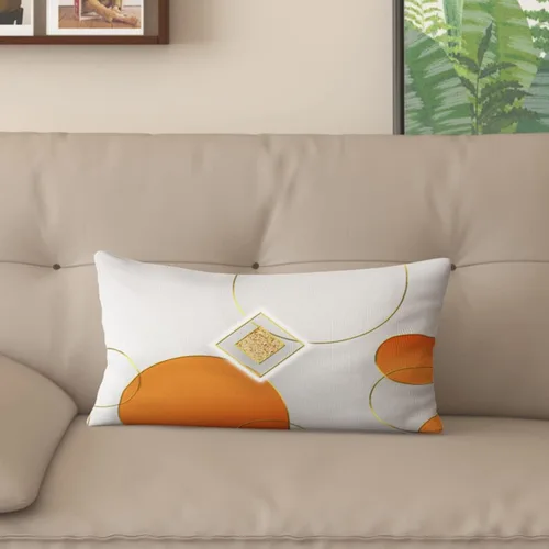 Miniatura 12 de Funda de almohada decorativa para sofá de sala de estar, patrón impreso de doble cara, funda de cojín naranja geométrica abstracta estilo nórdico
