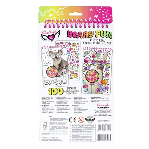 Miniatura 6 de Fashion Angels Photo-real Panda - Cartera compacta de bocetos para principiantes, bloc de bocetos de animales con fotos reales y calcomanías