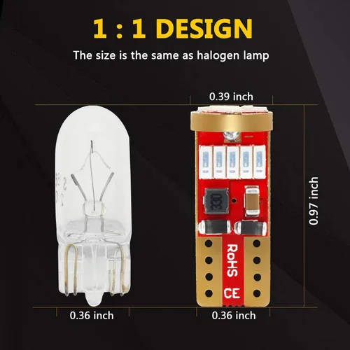 Miniatura 4 de PHINLION 194 bombillas LED azules, superbrillantes 168 2825 175 T10 cuña LED sin polaridad lámparas de repuesto para interior de automóvil, cúpula