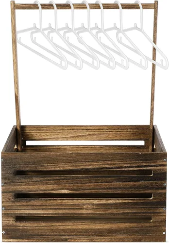Suzile Caja de madera para baby shower, cesta de madera para regalos con asa, ropa de niño y niña, caja de almacenamiento para revelación de género