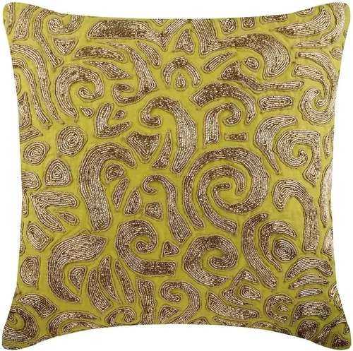 Miniatura 39 de The HomeCentric Fundas de almohada decorativas con bordes de 12 x 12 pulgadas Funda de cojín de seda de arte moderno Fundas de almohada verdes