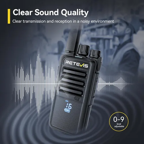 Miniatura 6 de Retevis RT68H Walkie Talkies de largo alcance, radio bidireccional recargable, visualización, facilidad de uso, pantalla LED oculta, cerradura
