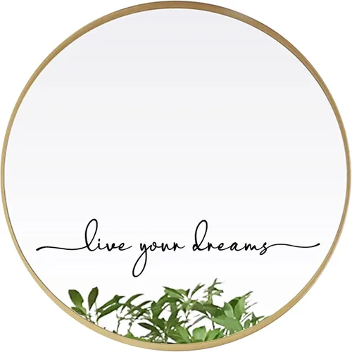 Calcomanía de espejo "Live Your Dream", calcomanía de vinilo negro con cita inspiradora, arte de pared motivacional para dormitorio, habitación de
