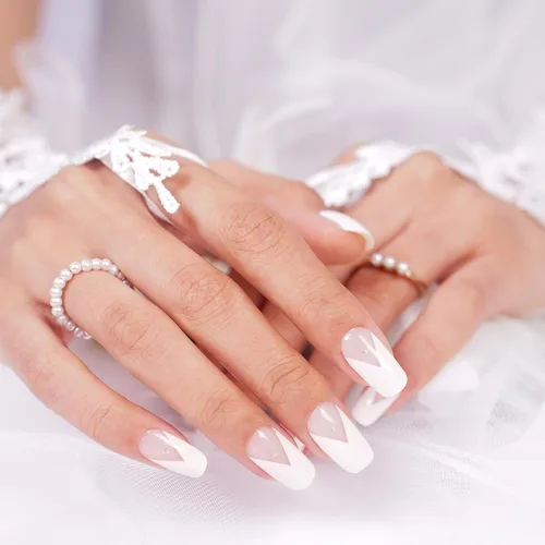 Miniatura 28 de DANNI & TONI Tiras de uñas de gel semicuradas, color rosa champán, ojos de gato, 28 calcomanías de regalo para mujer Aqua Ripple