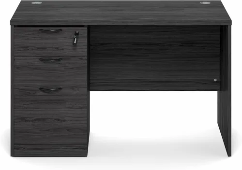 Miniatura 8 de Furinno Roger - Escritorio ejecutivo de 47 pulgadas con archivador, escritorio de oficina en casa con archivador de pedestal fijo de 3 cajones, ojal