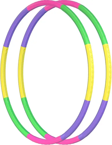 Paquete de 2 aros de color, tamaño y longitud ajustable, juguetes de plástico para niños y juegos de fiesta, equipo de gimnasia y agilidad para