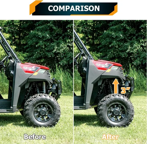 Miniatura 3 de WeiSen Kit de elevación completa de 3 pulgadas, espaciador de soporte de elevación de suspensión delantera y trasera compatible con Polaris Ranger