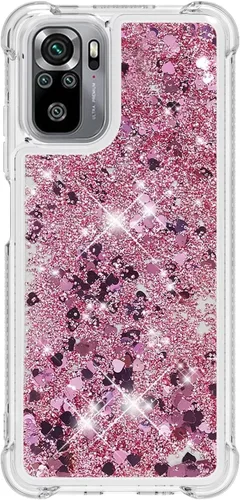Miniatura 22 de Glitter Sparkle Moving Quicksand Flowing Cover para Xiaomi Redmi Note 10S Bling Liquid Clear Star Heart Silicona Bumper Funda transparente de goma a