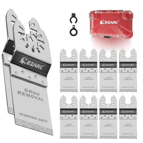 Miniatura 8 de EZARC Hoja oscilante de diamante, hojas de sierra oscilante de alcance extra largo para herramienta multiusos, para eliminación de lechada, limpieza