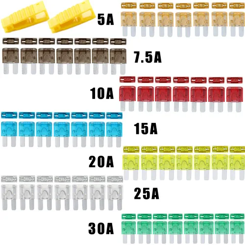Miniatura 5 de Paquete de 140 fusibles Micro 2 surtidos, fusible de hoja Micor II mejorado 5A 7.5A 10A 15A 20A 25A 30A ATO ATC para SUV, camión, Rv, kit surtido