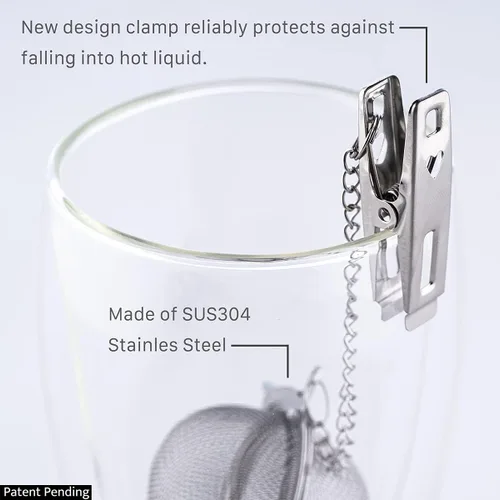 Miniatura 6 de Infusor de té de bola de té con clip para preparar té suelto, pinza perfecta, infusor de té, colador, infusor de té, malla metálica, filtro de té