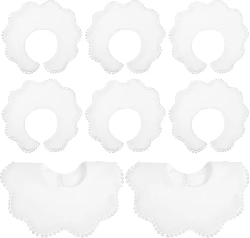 Miniatura 7 de JenPen Baberos blancos para bebé niña, bandana de muselina 360 baberos para bebé, bandana para niña, conjunto para dentición infantil