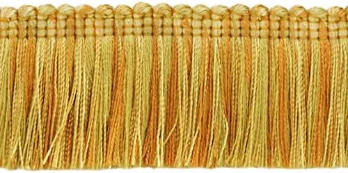 Miniatura 2 de DÉCOPRO 1 3/4 pulgadas de largo (1.6 in) de largo, colección Noblesse hermoso ribete de flecos (0175HB), color burdeos, dorado, rojo, multicolor