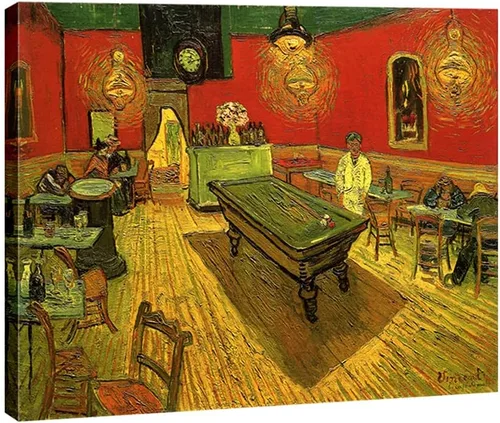 Miniatura 9 de Wieco Art The Night Cafe in the Place Lamartine in Arles - Lienzo clásico de Van Gogh, famosas pinturas al óleo abstractas, reproducción de obras