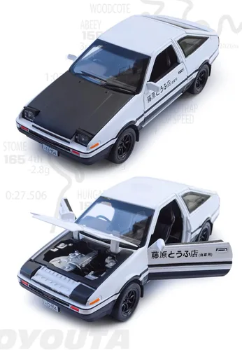 Miniatura 3 de Tianmei 1:32 Initial D Trueno AE86 - Modelo de automóvil de aleación fundida a presión, juguetes de metal para niños y adornos de colección