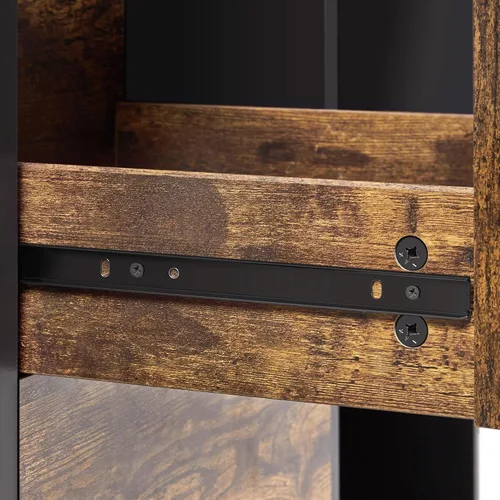 Miniatura 9 de Topeakmart Archivador de 2 cajones para tamaño carta A4, archivador lateral móvil grande con 4 compartimentos de almacenamiento para oficina en casa