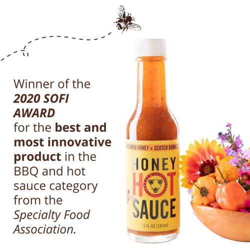 Miniatura 6 de Savannah Bee Company - Salsa picante de miel - Dulce y picante 100% pura - Infundido con deliciosa miel de flores silvestres y pimientos escoceses