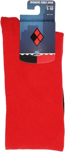 Miniatura 7 de Bioworld Calcetines altos hasta la rodilla Harley Quinn PomPom para mujer, Multi colorido