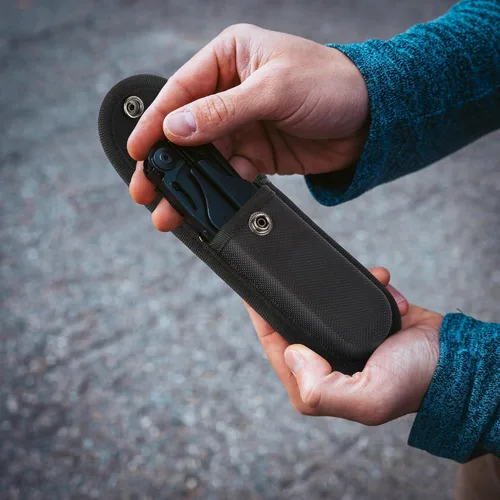 Miniatura 4 de 2 piezas de funda de nylon para navaja de bolsillo, funda de cuchillo plegable con cierre de presión y asa para cinturón, estuche para cuchillo