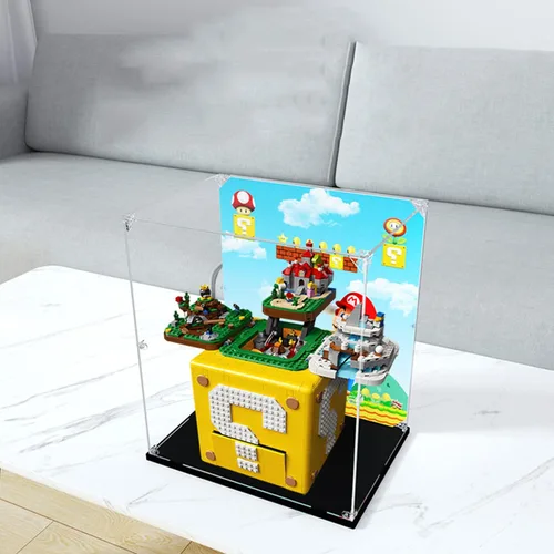 Miniatura 2 de Vitrina acrílica para Lego Super Mario 64 Question Mark Block 71395, escaparate, protege y decora modelo con almacenamiento a prueba de polvo