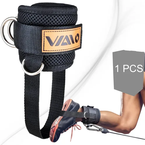 Miniatura 15 de VAIIO Correas para tobillo para máquinas de cable, neopreno de calce cómodo ajustable, refuerzo con doble anillo en D - Tobilleras prémium