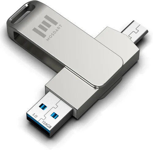 Miniatura 9 de MOSDART ExFAT - Memoria USB C 3.2 de 64 GB de velocidad rápida C y A, memoria USB C 3.2 con bucle para llavero, para iPhone 15, 16, 17, teléfono