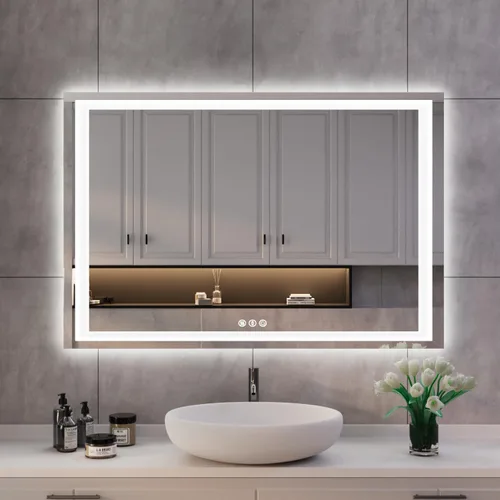 Miniatura 35 de ISKM Espejo LED con marco para baño de 40"x30", espejo de baño LED regulable con luces, antivaho, espejo iluminado frontal y retroiluminado de 3