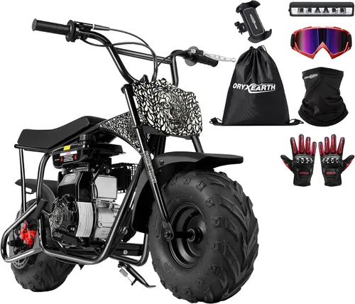 Miniatura 14 de Oryxearth Mini bicicleta de tierra todoterreno de 105cc de 4 tiempos, 28mph, a gasolina con transmisión automática y arranque de tirón para adultos
