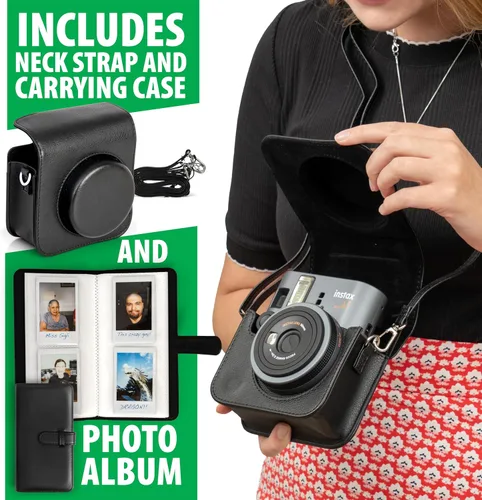 Miniatura 4 de Fujifilm Cámara Instax Mini 41 de película instantánea negra + paquete de 20 impresiones instantáneas Instax