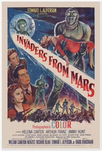 Miniatura 7 de Conjunto de cinco anuncios de películas de ciencia ficción c. 1950 Póster impreso de arte vintage Planeta prohibido, OVNI invasores de Marte
