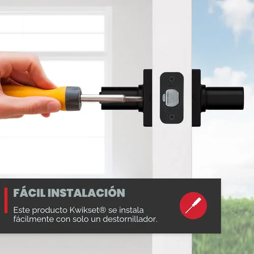 Miniatura 4 de Kwikset Casey - Manija de puerta de entrada con cerradura y llave, palanca exterior reversible con cerradura segura, para entrada principal y Negro