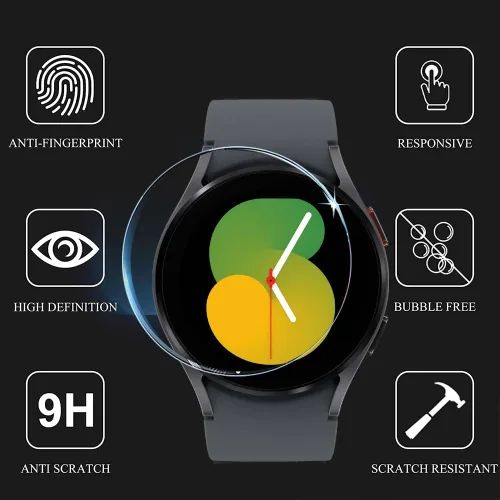 Miniatura 3 de DEALELE Paquete de 1 + 3 fundas y protector de pantalla compatible con Samsung Galaxy Watch FE / 5/4 de 1.575 pulgadas, funda protectora