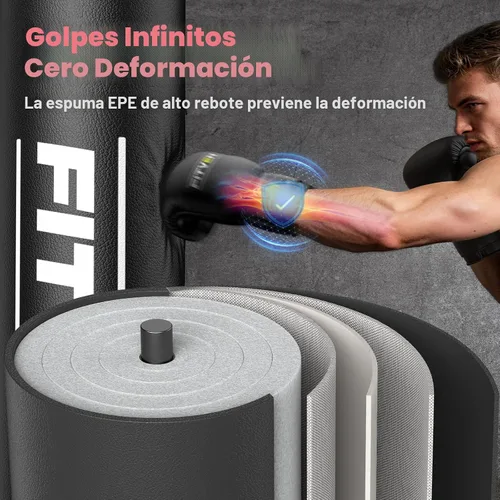 Miniatura 5 de FITVEN - Bolsa de boxeo independiente con guantes de boxeo, bolsa de boxeo pesada con base de ventosa - Bolsa de kickboxing para hombres