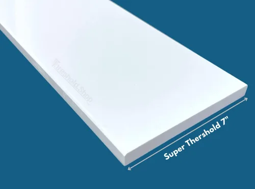 Miniatura 35 de Umbral de Mármol Artificial Súper Blanco para Bordillo de Ducha, Protector contra Salpicaduras de Tocador de Baño, Alféizar de Ventana, Transiciones
