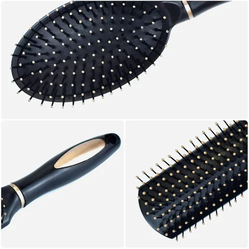 Miniatura 3 de 3 piezas de peine ovalado de masaje antiestático, cepillo redondo para el cabello, cepillo de ventilación para el cabello, cepillo desenredante