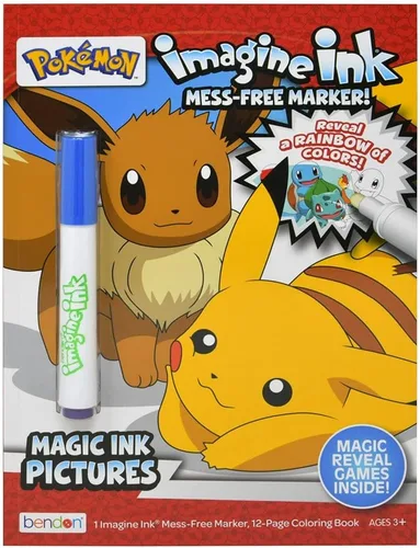 Miniatura 3 de Bendon Imagine Ink Pokemon Magic Ink - Libro de imágenes y juego con marcador sin desorden Rojo