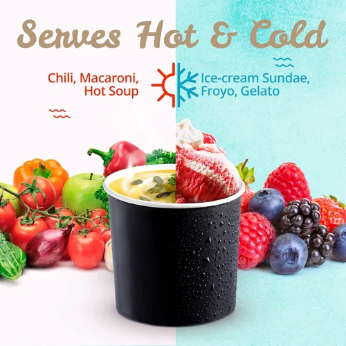 Miniatura 7 de MATICAN Vasos de papel para helado, 100 cuencos de postre desechables de 11 onzas para alimentos calientes o fríos, suministros de fiesta de 11
