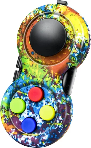 Miniatura 13 de juguete original de concentración Fidget, juego de controlador clásico de goma con 8 funciones Fidget y cordón - Excelente para aliviar el estrés